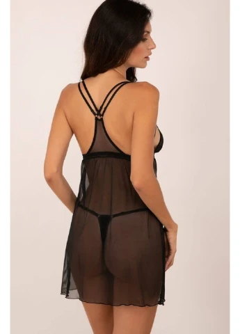 Женская рубашка черная SO SEXY DOTS 3116, Черный, S Kleo (253002695)