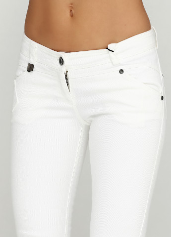 Белые джинсовые демисезонные зауженные брюки Patrizia Pepe
