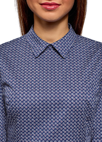 Темно-синяя демисезонная блуза Oodji