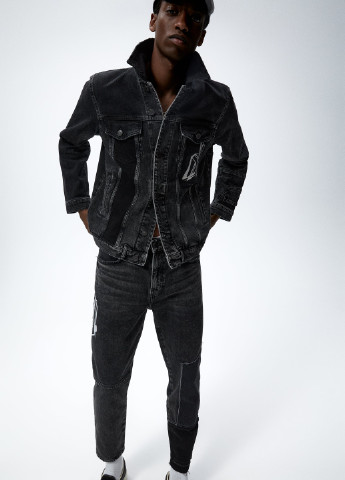 Черная джинсовая куртка Zara