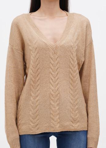 Бежевый демисезонный пуловер пуловер Vila