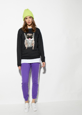 Чорний світшот жіночий /no flis/ YAPPI малюнок (251467742)