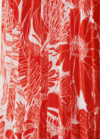 Красная кэжуал цветочной расцветки юбка H&M плиссе