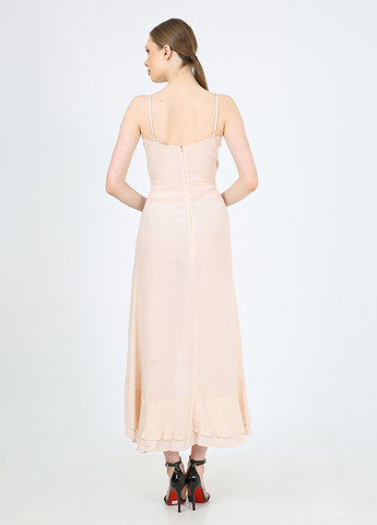 Пудровое кэжуал платье на запах Casalini однотонное