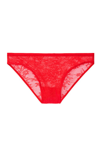 Трусики Victoria's Secret слип однотонные красные повседневные полиамид