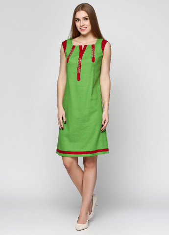 Зеленое кэжуал платье Ruta-S с орнаментом