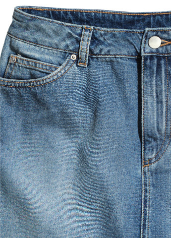 Синяя джинсовая градиентной расцветки юбка H&M