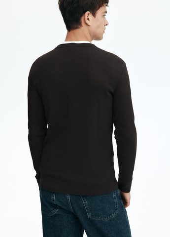 Коричневый демисезонный кэжуал лонгслив H&M однотонный