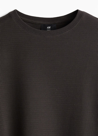 Коричневый демисезонный кэжуал лонгслив H&M однотонный