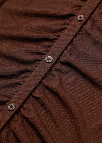 Кофейное кэжуал платье а-силуэт, рубашка H&M однотонное