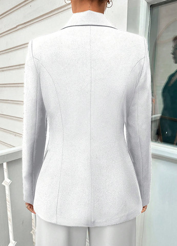 Белый женский жакет SHEIN однотонный - демисезонный