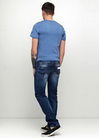 Темно-синие демисезонные прямые джинсы HIS