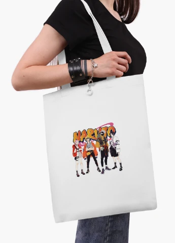 Эко сумка шоппер белая Наруто (Naruto) (9227-2630-WT2) Еко сумка шоппер біла 41*35 см MobiPrint (219151179)