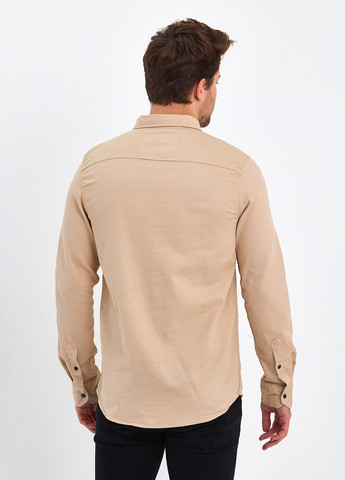 Песочная кэжуал рубашка однотонная Trend Collection