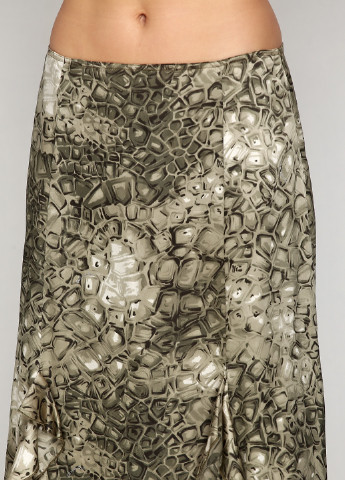 Оливково-зеленая кэжуал с абстрактным узором юбка Daniela Drei миди
