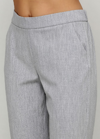 Светло-серые кэжуал демисезонные прямые брюки Zara