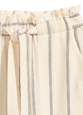 Молочные кэжуал демисезонные зауженные, укороченные брюки H&M