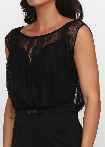 Черное коктейльное платье Roberto Cavalli однотонное