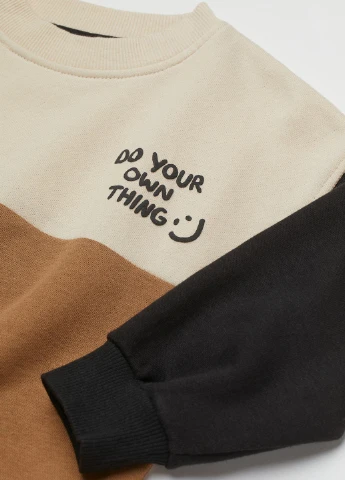 H&M світшот демісезон,коричневий-чорний-білий, коричневый
