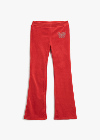 Красные кэжуал демисезонные клеш брюки KOTON