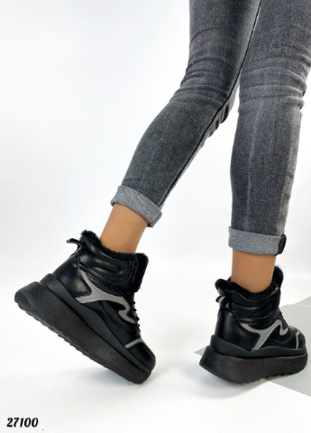 Черные зимние зимние женские кроссовки No Brand
