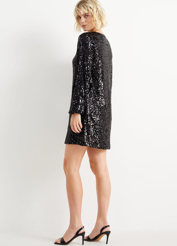 Черное коктейльное, кэжуал платье C&A однотонное