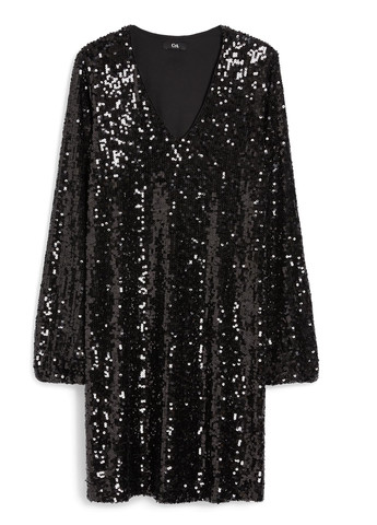 Черное коктейльное, кэжуал платье C&A однотонное