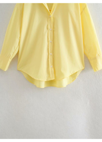Желтая кэжуал рубашка однотонная Berni Fashion