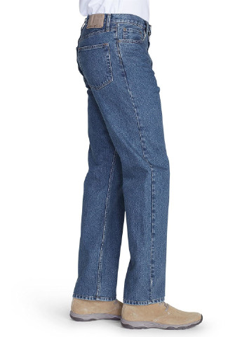 Синие демисезонные прямые джинсы Eddie Bauer