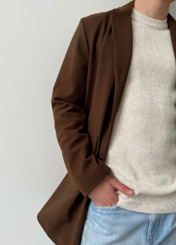 Коричневое демисезонное Кашемировое мужское пальто No Brand