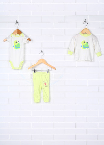 Салатовый демисезонный комплект (лонгслив, боди, брюки) Baby Art