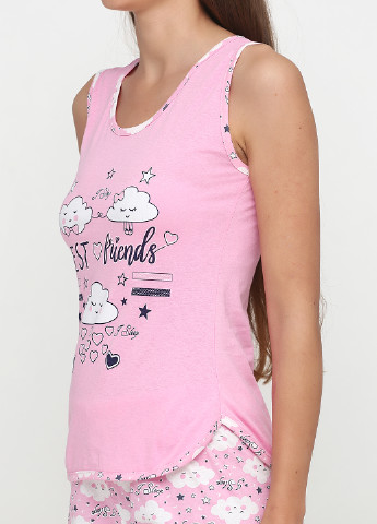 Розовый демисезонный комплект (майка, шорты) Rinda Pijama