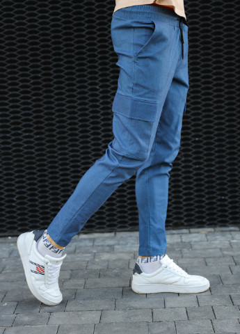Синие спортивные демисезонные брюки No Brand