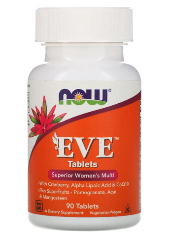 Мультивітаміни для Жінок Eve, поліпшена формула,, 90 таблеток Now Foods (228293070)