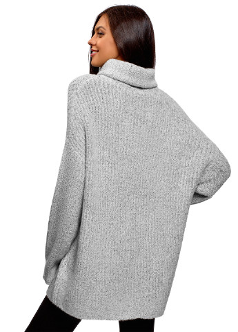 Светло-серый зимний свитер хомут Oodji