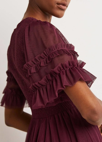 Сливовое коктейльное, кэжуал платье клеш Boden однотонное