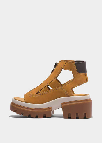 Горчичные босоножки Timberland на молнии с логотипом, на тракторной подошве