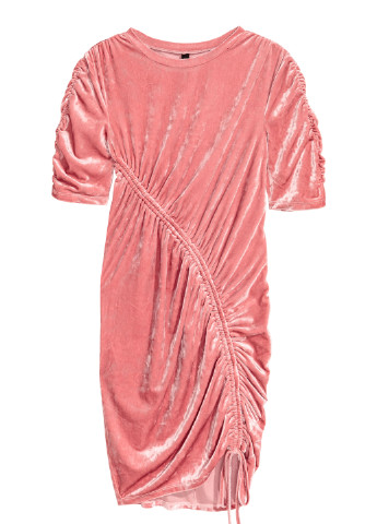 Пудровое коктейльное платье футляр H&M однотонное