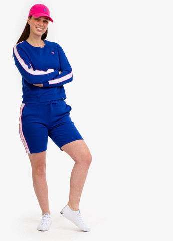 Синій світшот U.S. Polo Assn. однотонний лампаси (324296523)
