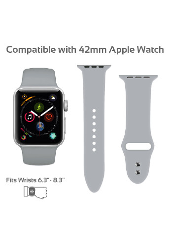 Силиконовый ремешок Oryx-42ML для Apple Watch 42-44 мм 1/2/3/4/5/6/SE Promate oryx-42ml.grey (216034104)