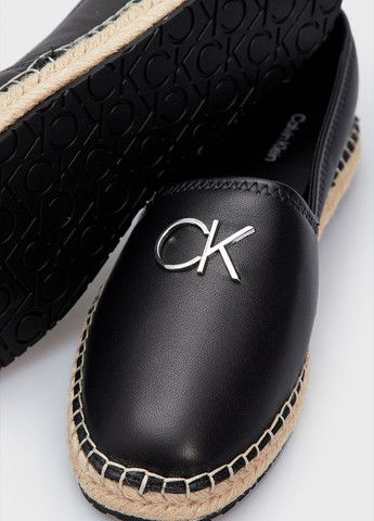Чёрные эспадрильи Calvin Klein однотонный логотип, джут (328213703)