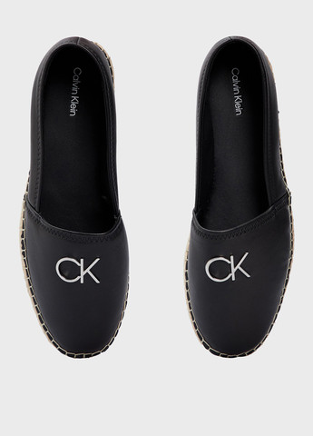 Чёрные эспадрильи Calvin Klein однотонный логотип, джут (328213703)
