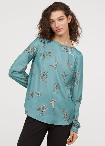 Бірюзова демісезонна блуза H&M