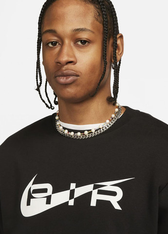 Чорний світшот fn7692-010 Nike логотип без декору (321974843)