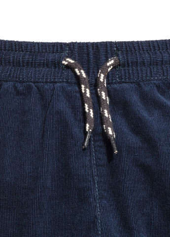 Темно-синие кэжуал демисезонные брюки с высокой талией H&M