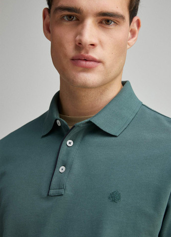 Зеленая футболка-поло для мужчин Springfield однотонная