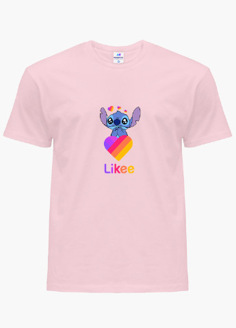 Рожева демісезонна футболка дитяча стіч лайки (stitch likee) (9224-1596) MobiPrint