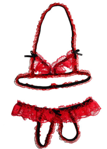 Красный демисезонный сексуальный соблазнительный эротический комплект – эротическое бельё Langsha