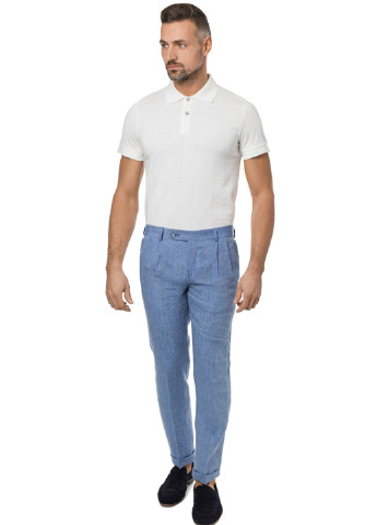 Голубые кэжуал демисезонные прямые брюки Gregory Arber