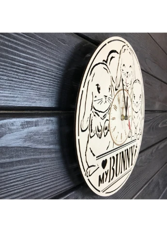 Декоративний годинник з дерева «Милі кролики» 7Arts (253566363)